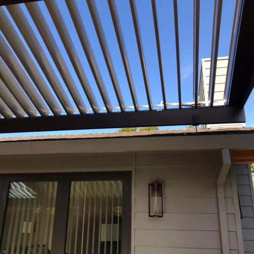An open air louvered roof system by Equinox