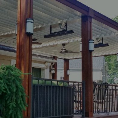 outdoor patio covering with faux wood columns