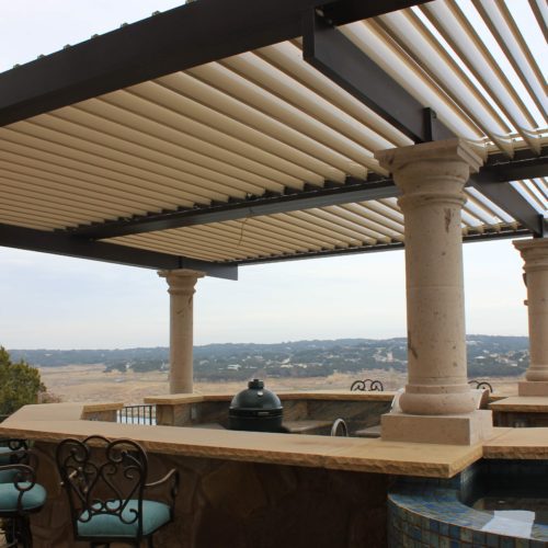 Open air louvered patio covering by equinox roof 